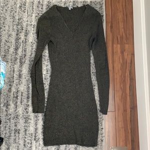 Olive green sweater dress